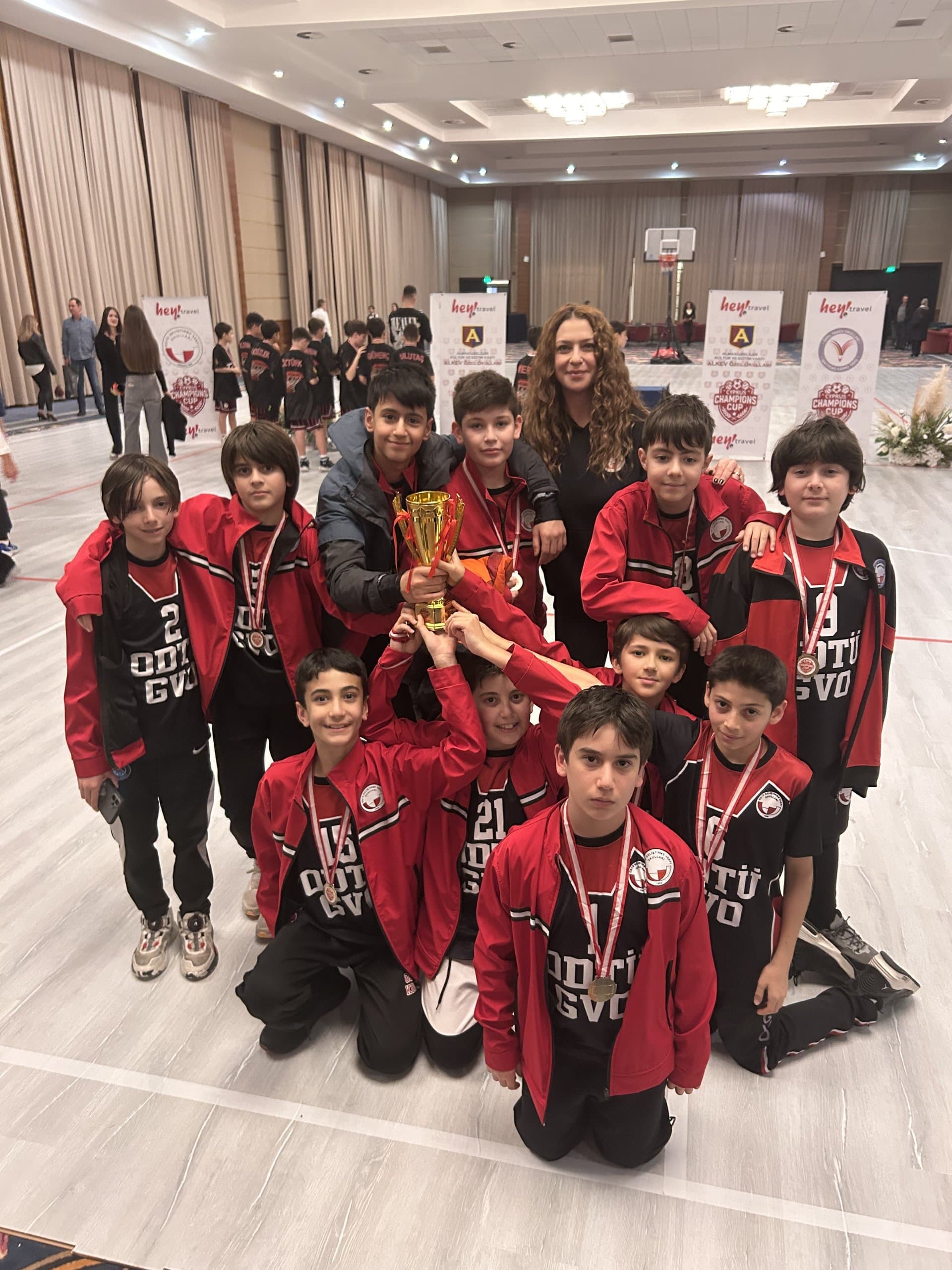 Young athlete with trophy