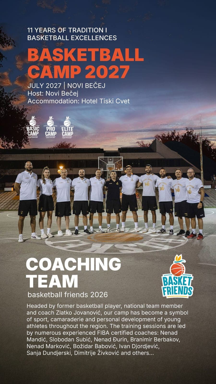 The Basket Friends coaching team on court